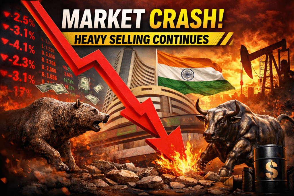 Indian Stock Market Plunges as Banking Stocks Crash, FII Selling Surges, and Global War Tensions Drive Oil Toward $90